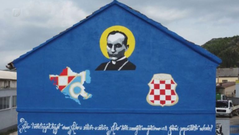 U Stocu osvanuo mural sa granicama fašističke tvorevine NDH