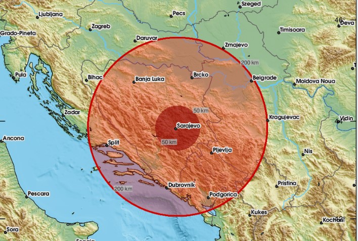 Zemljotres pogodio BiH, treslo se i u Sarajevu