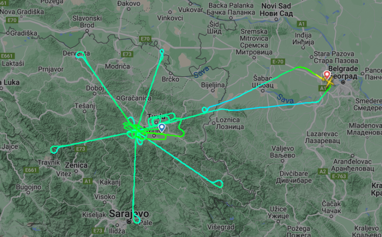 Nešto se čudno dešava na bh. nebu: Avion srbijanskih oznaka pravio dosta čudne krugove iznad gradova u BiH?