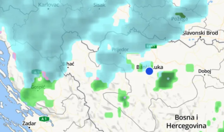 Ledeno nevrijeme zakovalo Hrvatsku, podaci pokazuju da se kreće prema BiH